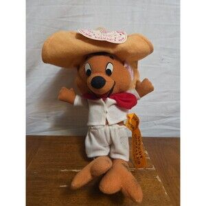 Speedy Gonzales Looney Tunes Mouse Plush Warner Bros 1971 Mighty Star Ltd Vtg